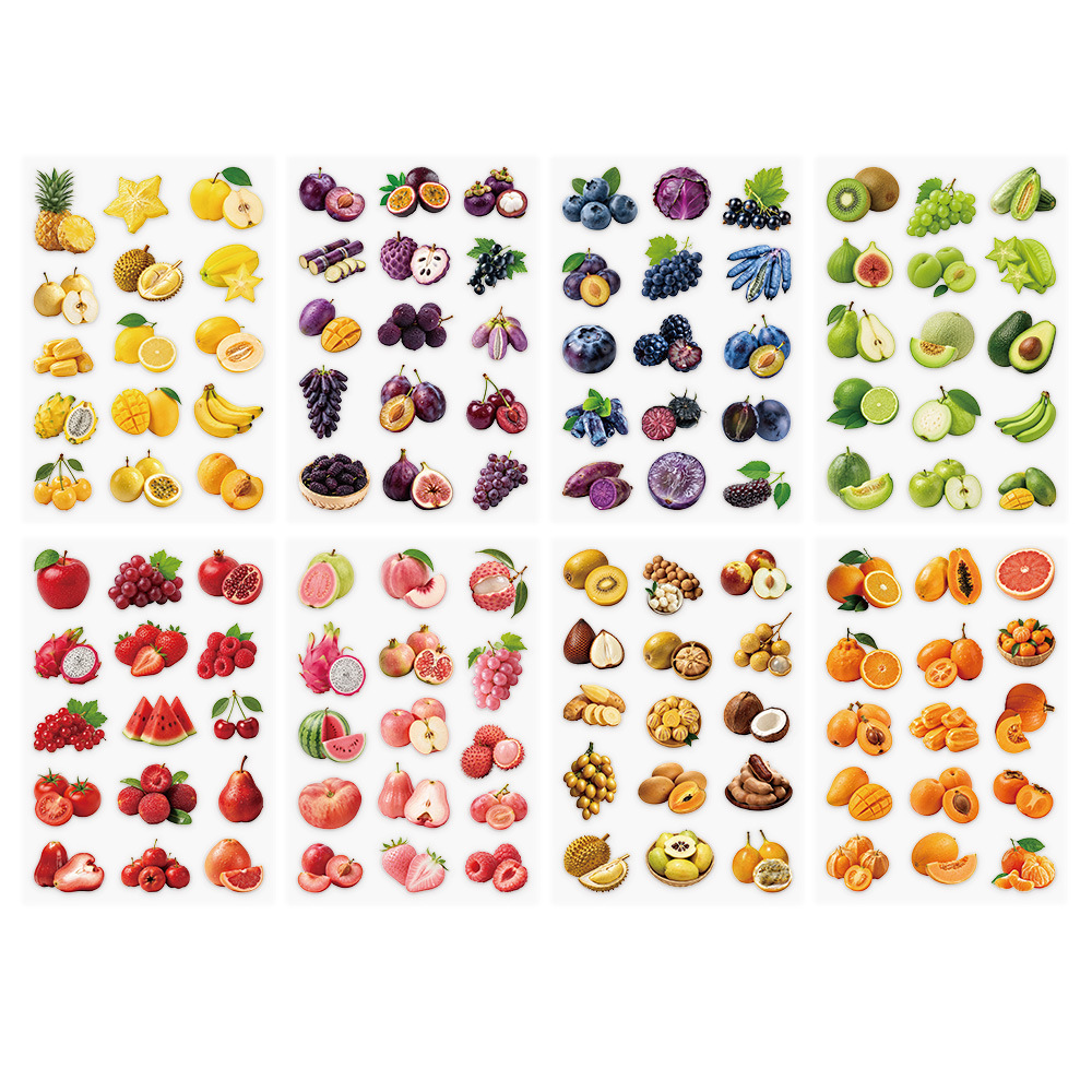 Garden Journal Planner - 8 Pcs/Set Fruit & Vegetable Stickers,