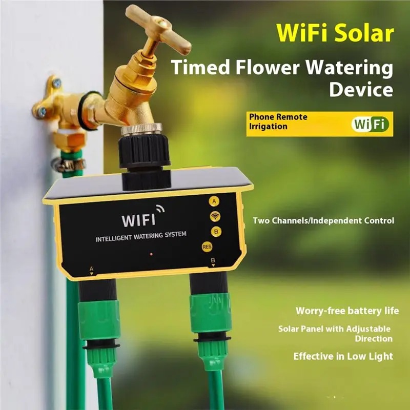 1/2 Outlets WIFI Solar Irrigat - Smart Garden Tap Timer recension och pris