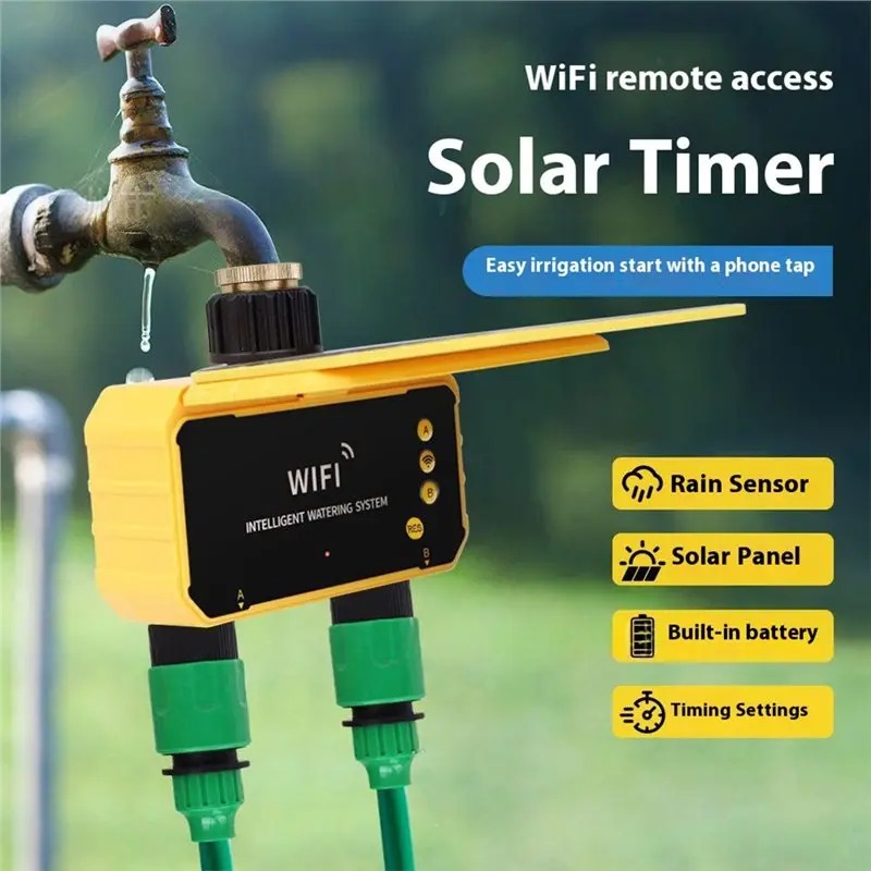 1/2 Outlets WIFI Solar Irrigat - Smart Garden Tap Timer recension och pris