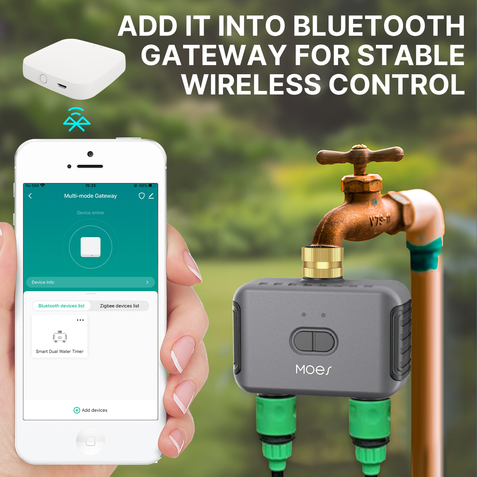 MOES Bluetooth Smart 2-Way Wat - Smart Garden Tap Timer recension och pris